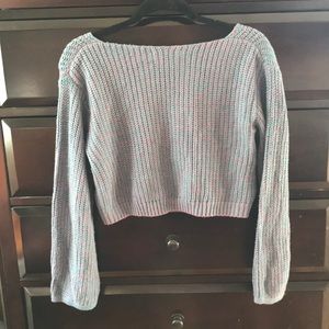 Rubbish Sweaters - Rubbish Blue and Purple Marled Crop Sweater Sz XS Rubbish Sweaters - Rubbish Blue and Purple Marled Crop Sweater Sz XS